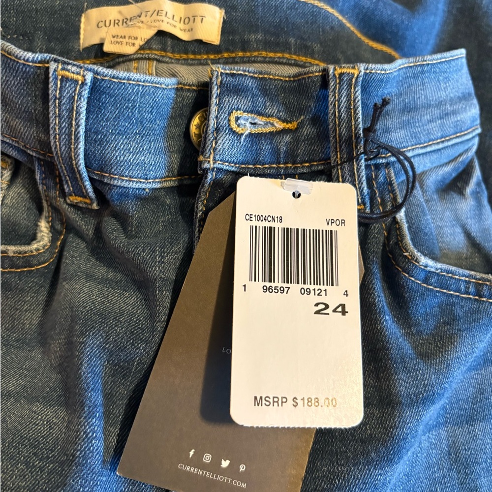 Current/Elliott The Side Street High Rise Flare Jeans Size 24 NWT $188 (0392) - Picture 6 of 10